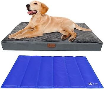 vounot® Coussin pour Chien Dehoussable en Mousse avec Tapis Refraichissant 2 en 1 Matelas Lit Lavable et Tapis de Refroidissement Panier Grande Taille 76x51x9cm
