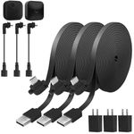 Uogw 3Pack 30ft/9.1m Power Cable and Adapter Compatible with Blink Outdoor 4 (4th Gen)/Blink (3rd Gen) XT3/Blink XT2/XT,Weatherproof Outdoor Charging Power Cord,Flat Extension Cable for Blink Camera