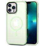 CACOE Magnetic Case for iPhone 13 Pro 6.1 inch-Compatible with MagSafe & Magnetic Car Phone Mount,TPU Thin Phone Cases Cover Protective Shockproof Anti-Fingerprint(Light Green)