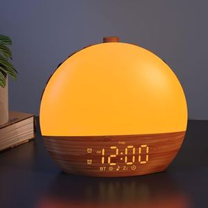 Sunrise Alarm Clock With White Noise Machine - Bedside Lamp, Bluetooth, Dual Digital Alarm Clocks For Bedrooms, Table Lamp With Adjustable Brightness, 30 Sleep Sounds, Sound Machine For Home Decor