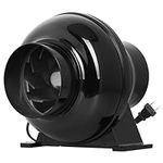 iPower 4 Inch 195 CFM Inline Duct Grow Tent Fan Air Vent Exhaust Booster Blower for Hydroponic Ventilation Circulation, Attic, HVAC, Basements or Kitchens, Low Noise, Black