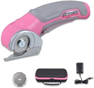 Wild Edge Cordless Electric Scissors, 4V 2.5Ah High-Capacity Battery Rechargeable Cardboard Cutter with Rapid Charger and Carrying Case for Cutting Fabric, Carpet, Leather, Felt, Cardboard