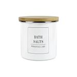 Minimalist Range Bath Salts Storage Canister - White Metal Enamel Kitchen And Bathroom Storage Container