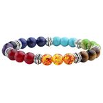 Jovivi 7 Chakra Crystals Gemstones Healing Beads Bracelet Women Natural Stone Yoga Reiki Balancing Mala Meditation Beaded Lucky Charm Stretch Bracelet