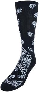 Men's Asombroso Bandana Socks (1 Pair), Black