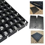 Outdoor Gravel Protector Greenhouse Shed Base Path Black Plastic Paving Driveway Grid (8 Grids)