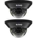 Revo RCDS30-3BNDL2 700 TVL Indoor Dome Surveillance Camera with 100-Feet Night Vision, 2-Pack (Black)