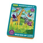 Wild Mix-Up Magnetic Build-It from Mudpuppy - Includes 2 Illustrated Background Scenes & 70+ Mix and Match Magnets, Perfect for Travel Activities on The Go!, Ages 4+