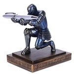 CYXStar Resin Soldier Executive Pen Holder Desk Organizer Cool Pen Stand Home Decor Resin Pencil Holder with a Pen for Men as Gift (Blue)