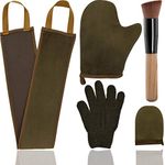 5 Piece Self Tanning Mitt Applicator Set with Self Tan Glove Tanning Back Lotion Applicator Tanning Brush Tan Face Mitt Exfoliating Glove, for Self Sunless Tanning Fake Bake Tan