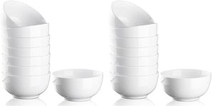 Cibeat 10 Ounce Porcelain Bowls Set 16 Pack Premium White Ceramic Bowls for Cereal, Soup, Salad, Pasta, Prep, Rice, Ice cream, Microwave & Dishwasher Safe