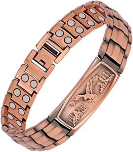 Feraco Copper Bracelet for Men-Magnetic Bracelets 99.99% Pure Copper Jewelry Gift with Adjustable Sizing Tool, Magnetic Field Therapy Jewelry with Eagle Pattern