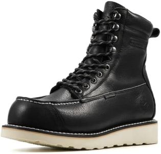 SUREWAY 8in Moc Toe Work Boots for Men,Wedge Sole Composite Toe
