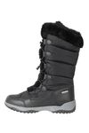Mountain Warehouse Snowflake Womens Long Snowboots - Faux Fur, High Traction Outsole - Snowproof Winter Shoes Black Womens Shoe Size 6 UK