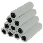 Coral 41861 Aspire 4 inch 10 Piece Pack Paint Mini Roller Covers Professional 5MM Short Pile Sleeve Premium Microfibre for Smooth Surfaces Doors Trim Furniture with Trade Emulsion or Gloss Pure White