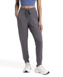 Jockey 1323 Women's Super Combed Cotton Elastane French Terry Slim Fit Joggers with Zipper Pockets_Blackened Pearl_L