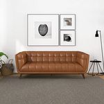 Torque - Louis 3 Seater Leatherette Sofa (Brown) | Living Room, Bedroom, Office, Home Furniture | 1 Year Warranty