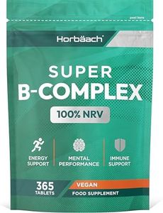 Vitamin B Complex | 365 Tablets | 100% NRV of All B Vitamins B1, B2, B3, B5, B6, B12, Folic Acid and Biotin | Vegan Supplement | by Horbaach