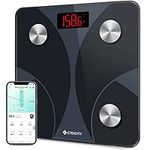 Etekcity Smart Digital Bathroom Scale, Scales for Body Weight and Fat, Sync with Bluetooth, Health Monitor, 10.2 x 10.2 inches, Black, standard (FIT 8S)