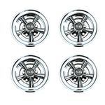 Smart Parts Golf Cart 8" Wheel Covers Hubcaps, Set of 4 - Fits EZGO, Club Car, Yamaha, Chrome SS Design