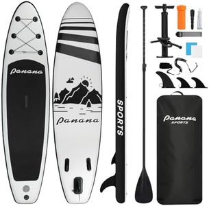 Panana Inflatable Stand Up Paddle Board 10'x30’’x6’’, Premium Surfing Board Kit for Youth & Adults, SUP with Adjustable Paddle Hand Pump Fin Leash Backpack
