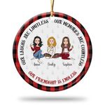 Custom Our Laugh are Limitless Our Memories are Countless Ornament, Christmas Tree Ornaments, Best Friends Birthday Gifts for Women, Besties, Sisters, Friends, Friendship Gifts