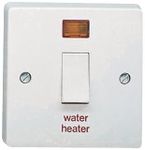 Crabtree 20A 1 Gang DP Water Heater Control Switch with Neon, White