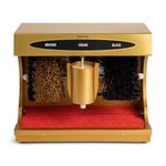 Automatic Shoe Polishing Cleaning Shining Machine (GOLDEN) with Built-in Polish Dispensor.Two Rotating Soft Brushes for Polishing & shining for a Mirror like Shine in No Time.Powerful Copper Motor