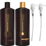 Sebastian Professional Dark Oil Lightweight Shampoo 1000ml and Conditioner 1000ml with pumps