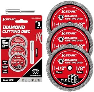 EZARC 1-1/2 Diamond Cutting Wheel, 1.5" x 1/8" Tile Cutting Wheel Durable 4-Pack, Rotary Tool Cutting Disc Accessories Include Mandrel