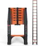 SINMEIRUN Telescoping Ladder, 14.5 FT, 330 lbs Capacity; Orange