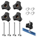 4PCS M8 T Slot Nut T Bolts Knob Set T-Track Bolt Knobs Clamping Screw Knob T Slot Bolt Plastic Triangle Head Knob Handle for Secure Fastening in Woodworking Workbench Jig Home Improvement Creative DIY