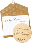 Jolicoon Pregnancy announcement wooden card - You're going to be grandparents with pocketfold envelope and seal sticker - Baby announcement grandparents