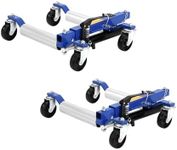 GarveeTech Car Wheel Dolly Jack Set, 1500LBS Capacity Wheel Dolly with Hydraulic Tire Jack & Aluminium Twin Rollers, Heavy Duty Rollers with Foot Pedal for Tire Auto Repair Moving - Set of 2