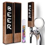 Silginnes Chalkboard Beer Tap Handles - 2-Pack Wooden Walnut With And Pen Best For Homebrew, Kegerators Bars Makes A Great Gift Lovers Homebrewers, Brown