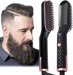 AU Plug Hair Straightening Brush, Beard Straightener Brush, 3-in-1 Ionic Straightening Comb with Anti-Scald Feature Heat Resistant, Hair Straightening Styling Comb, Electric Hair Straightener Brush