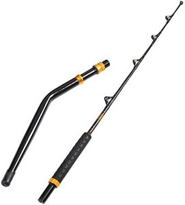 Fiblink Bent Butt Fishing Rod 2-Piece Saltwater Offshore Trolling Rod Big Game Roller Rod Conventional Boat Fishing Pole (Length: 5')