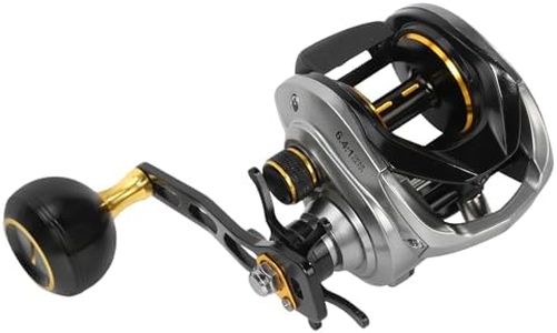 Baitcasting Reels, Baitcasting Fishing Reels, Aviation-Aluminium Spool, Aluminum Star-Shaped Trailer and Handle Arm, Drag Alarm System, 8+1 Stainless Steel Bearing, 6.4:1 Gear Ratio