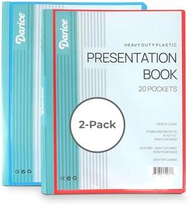 Darice Presentation Folders – Binder Notebook for 8.5" x 11" & Letter Size Paper – Multi Pocket Folder with 20 Pockets Sheet Protectors – Durable Plastic Portfolio 40 Page Display – 2 Pack