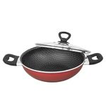 Tefal Simply Chef Non-Stick Kadhai with Lid/Resist Plus Interior Non-Stick Coating/PTFE Exterior Coating / 28 cm/Suitable for Gas, Electric & Ceramic Hobs/Rio Red / 2 Years Coverage