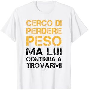 Cerco Di Perdere Peso T Shirt Uomo Scritte Simpatiche Dieta Maglietta