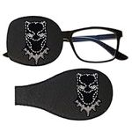 Kids and Adults Orthoptic Eye Patch For Amblyopia Lazy Eye Occlusion Therapy Treatment Super Hero Black Panther (Black, Right Eye to be covered)