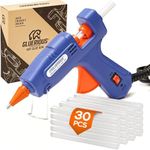 Gluerious Mini Hot Glue Gun with 30 Glue Sticks for Crafts School DIY Arts Home Quick Repairs, 20W, Blue