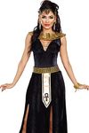 Dreamgirl Women's Exquisite Cleopatra Costume, Black/Gold, Small