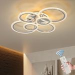 Oninio LED Ceiling Light 76W Modern Close to Ceiling Lamp Dimmable 6 Rings Ceiling Chandelier Lighting Modern Flush Mount Lighting Fixtures for Living Dining Room Bedroom Kitchen