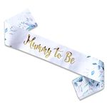 Blue Planet Fancy Dress Mummy to Be Sash Satin for Neutral Unisex Gold Sage Green Botanical Baby Shower Favours Decoration Sashes Gifts for Her