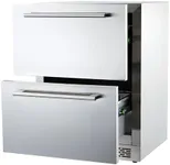 24 inch Undercounter Refrigerators with Weatherproof Full Stainless Steel Body, Built-in Beverage Refrigerator for Home and Commercial Use, Stainless Steel Door, Fast Cooling, Low Noise, 37-65 °F