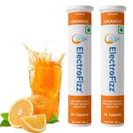 ElectroFizz Electrolyte Energy Drink For Workout,Sports Drink For Men&Women,Energy Supplement,Instant Hydration-40 Effervescent Tablets (Pack Of 2 Tubes) (Orange),Gluten Free