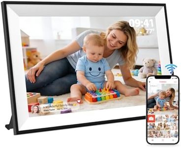 Frameo Digitaler Bilderrahmen WLAN 10,1 Zoll, 1280x800 HD IPS Touchscreen, 32GB Foto Rahmen, Automatische Drehung, Wandmontage Möglich, Fotos Teilen über Frameo APP, Geschenk für Eltern/Freunde, Weiß