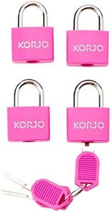 Korjo Luggage Locks 4-Pack Colourful, Includes 4 Travel Locks, Pink